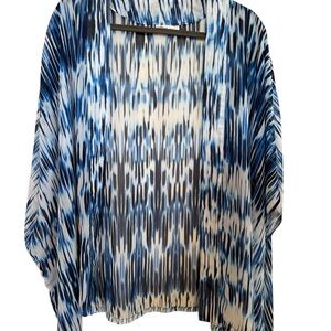 Allison Brittney Blue and White Striped Kimono